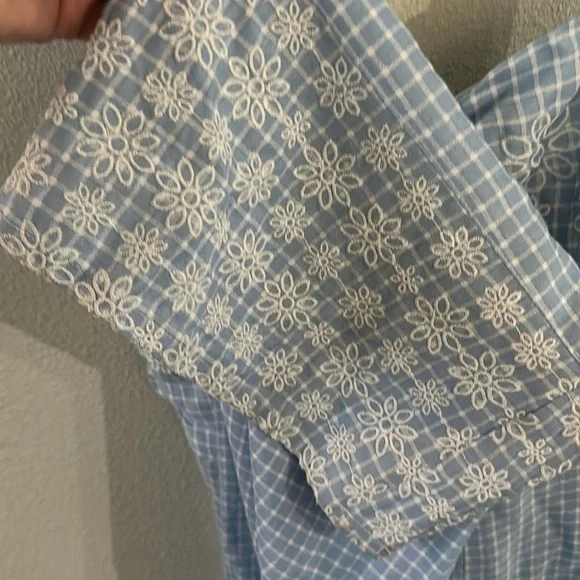 Blue checkered and daisy jumpsuit - Picture 4 of 9